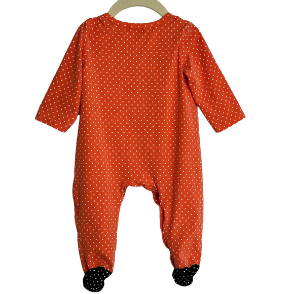 My First Halloween Infant Body Suit 6-9 mos Orange Polka Dot Black Cat One Piece - Picture 3 of 4